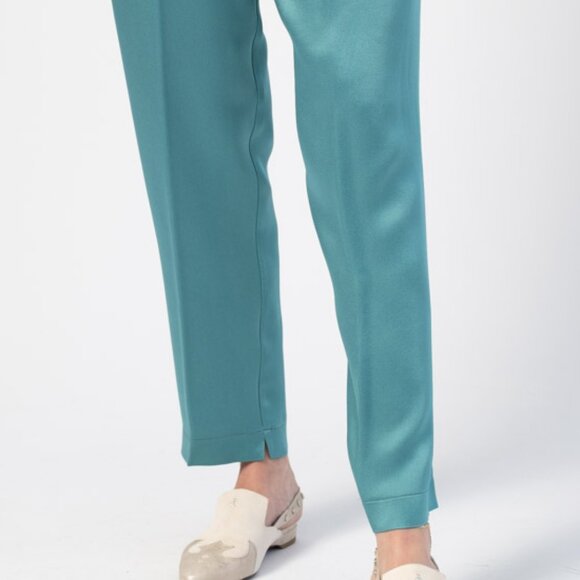 FORTE FORTE Envers Satin Crepe Pants in Topaz - Picture 3 of 4